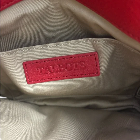 Talbots Red Crossbody Bag with Gold Accents - Picture 7 of 8